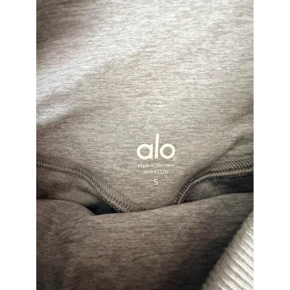 Alo Yoga Alosoft Lounge Leggings High Waisted Ribbed Cuff Heather Gray Small